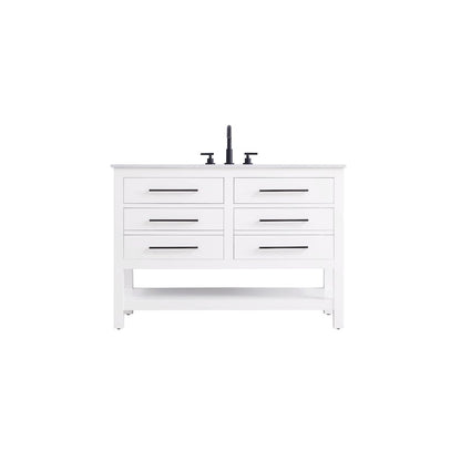 48 inch Single Bathroom Vanity in White