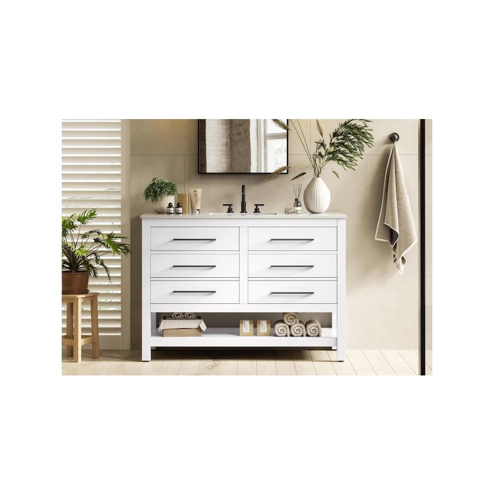 48 inch Single Bathroom Vanity in White