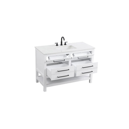 48 inch Single Bathroom Vanity in White