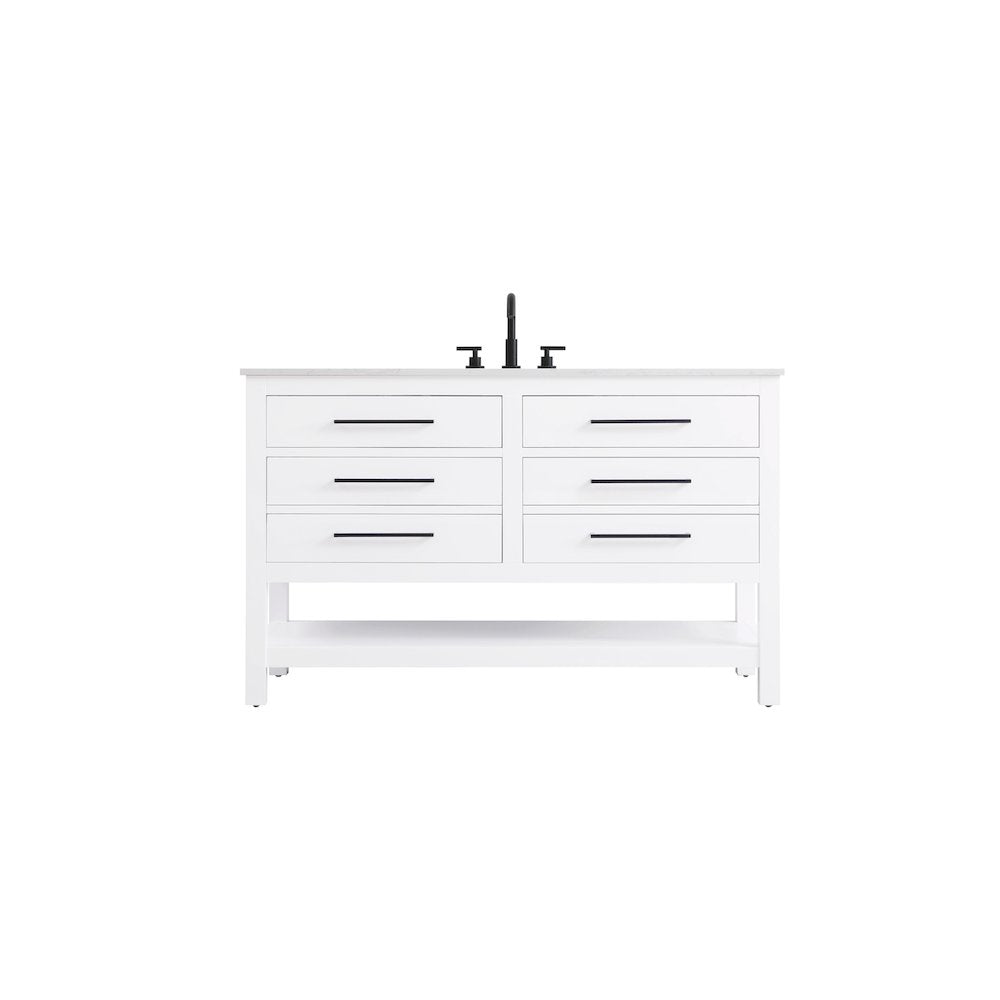 54 inch Single Bathroom Vanity in White