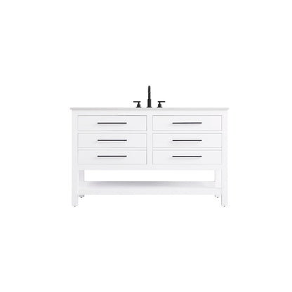 54 inch Single Bathroom Vanity in White