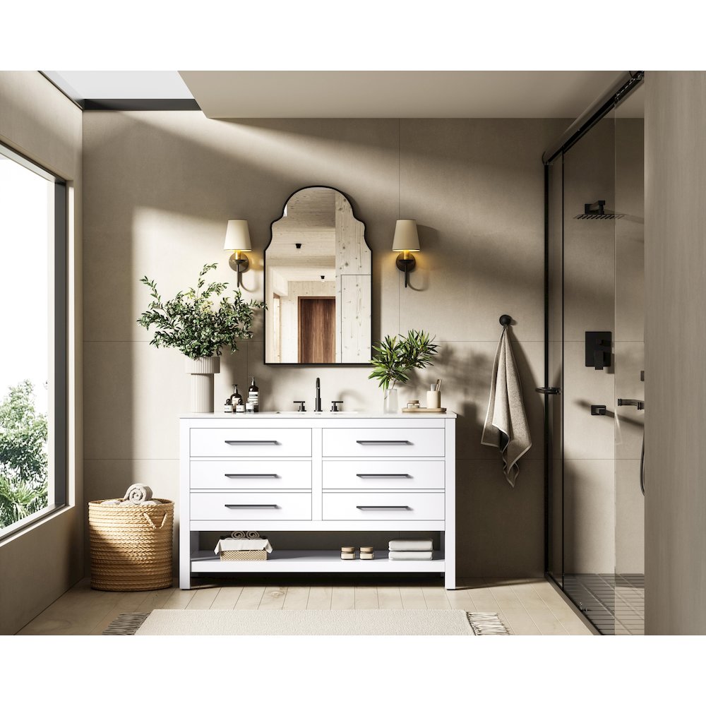 54 inch Single Bathroom Vanity in White