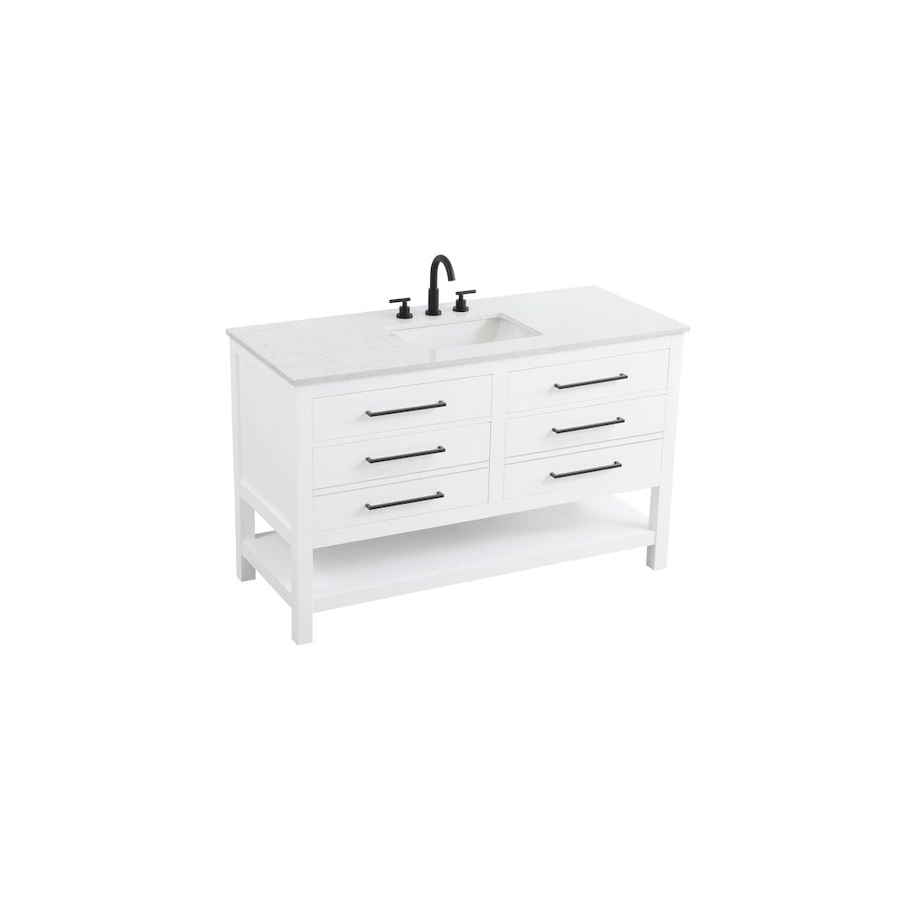 54 inch Single Bathroom Vanity in White