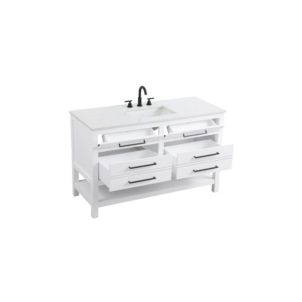54 inch Single Bathroom Vanity in White