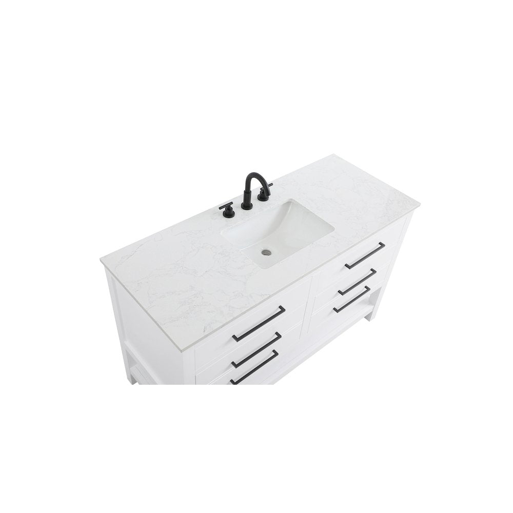 54 inch Single Bathroom Vanity in White