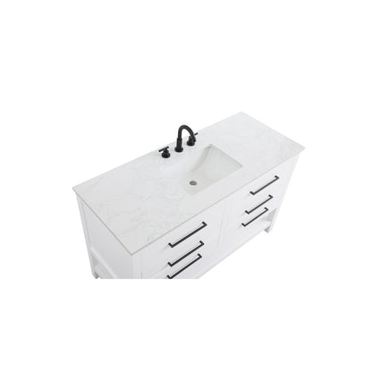 54 inch Single Bathroom Vanity in White