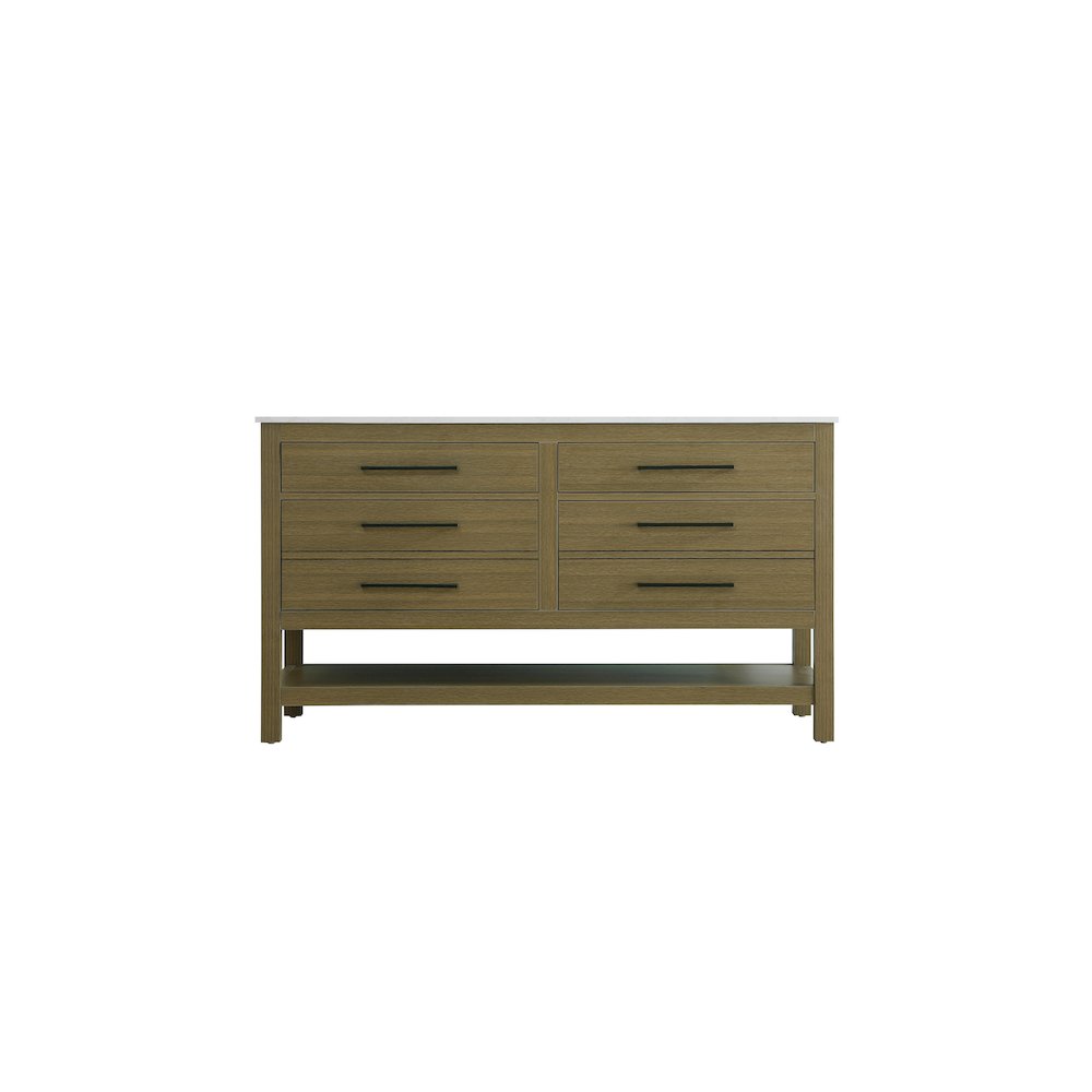 60 inch Double Bathroom Vanity in Chestnut Brown