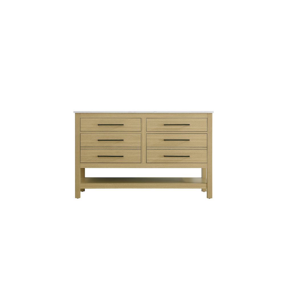 60 inch Double Bathroom Vanity in Honey Brown