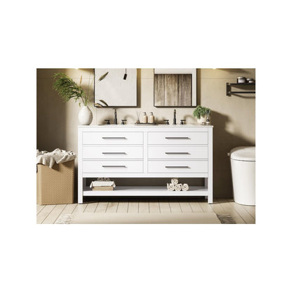60 inch Double Bathroom Vanity in White