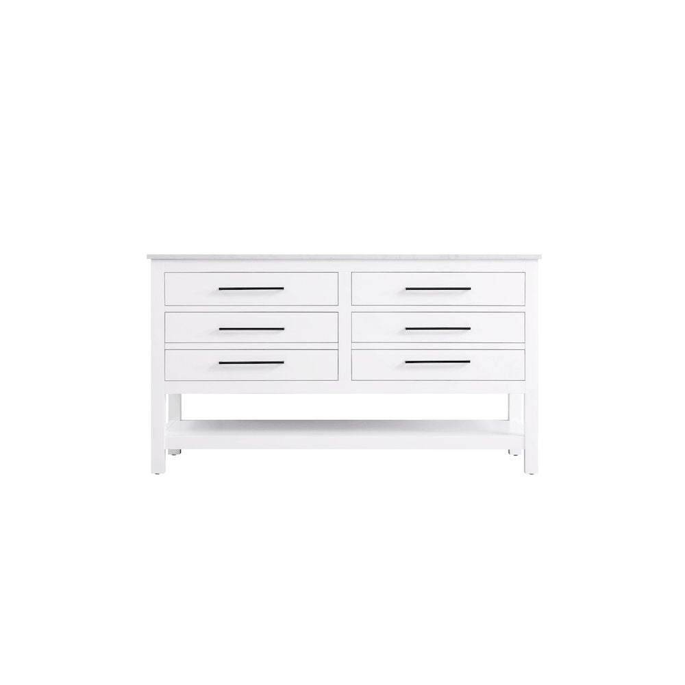 60 inch Double Bathroom Vanity in White