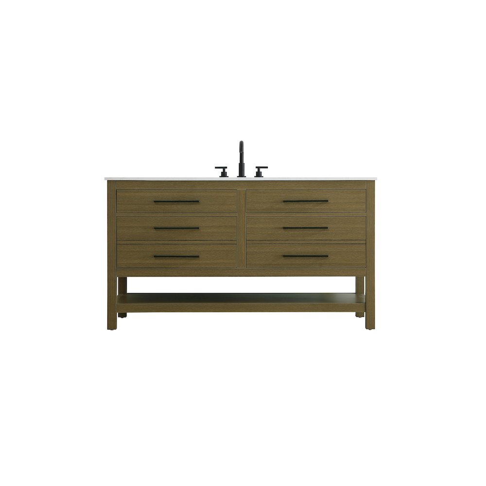 60 inch Single Bathroom Vanity in Chestnut Brown