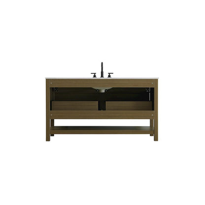 60 inch Single Bathroom Vanity in Chestnut Brown