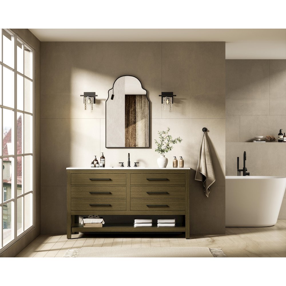 60 inch Single Bathroom Vanity in Chestnut Brown