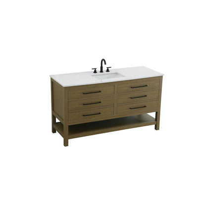 60 inch Single Bathroom Vanity in Chestnut Brown
