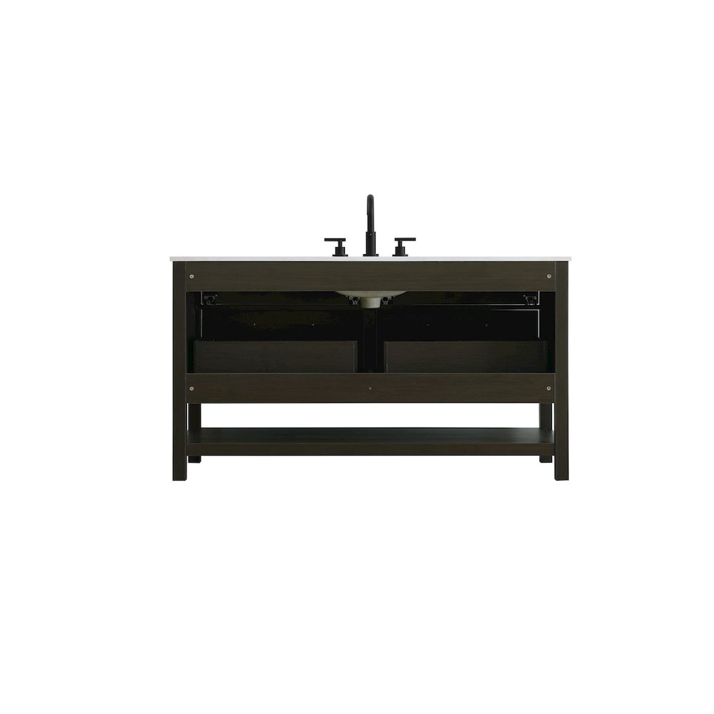 60 inch Single Bathroom Vanity in Mocha Brown