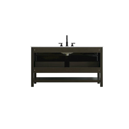 60 inch Single Bathroom Vanity in Mocha Brown