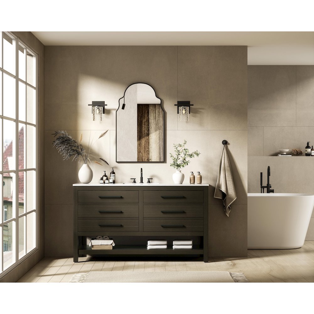 60 inch Single Bathroom Vanity in Mocha Brown