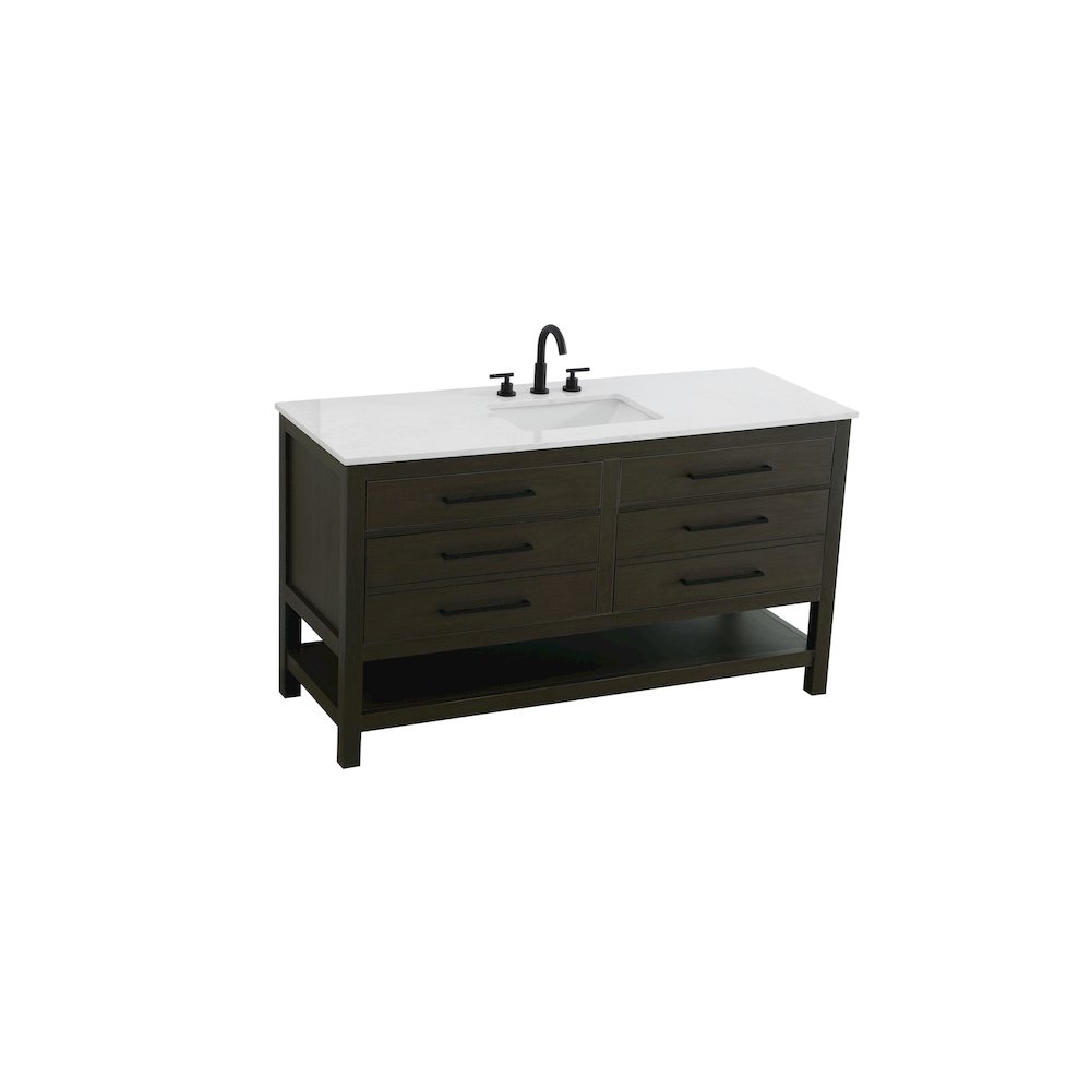 60 inch Single Bathroom Vanity in Mocha Brown