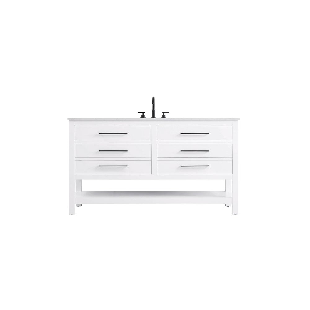 60 inch Single Bathroom Vanity in White