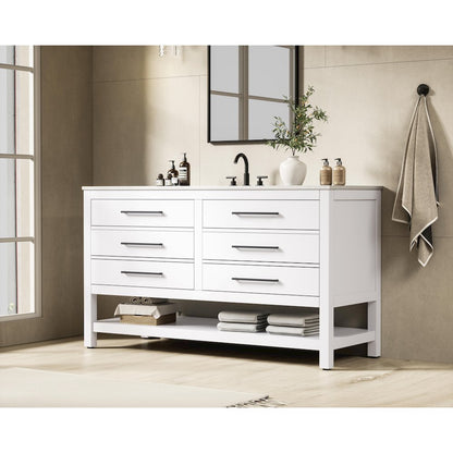 60 inch Single Bathroom Vanity in White