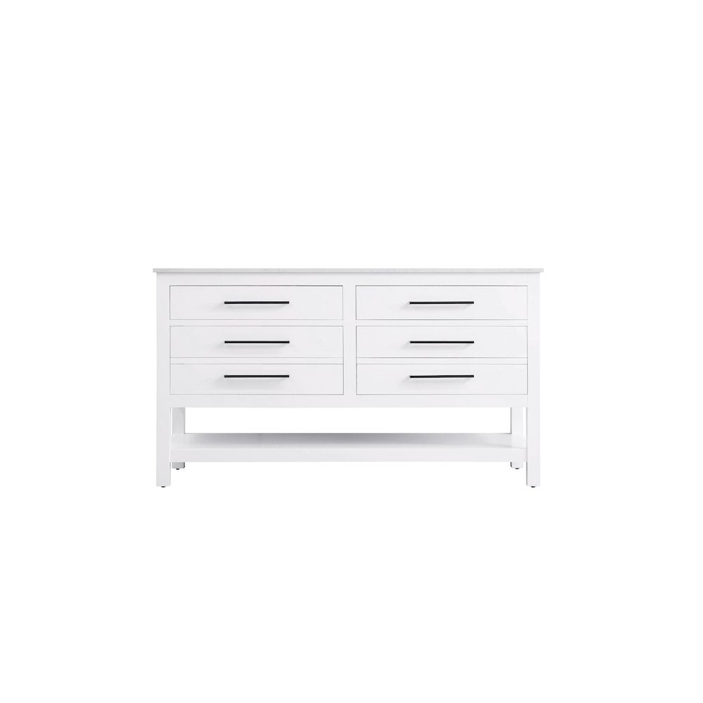 60 inch Single Bathroom Vanity in White