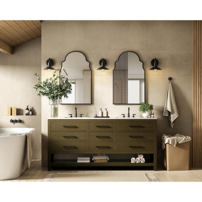 72 inch Double Bathroom Vanity in Chestnut Brown