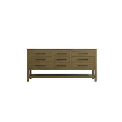 72 inch Double Bathroom Vanity in Chestnut Brown