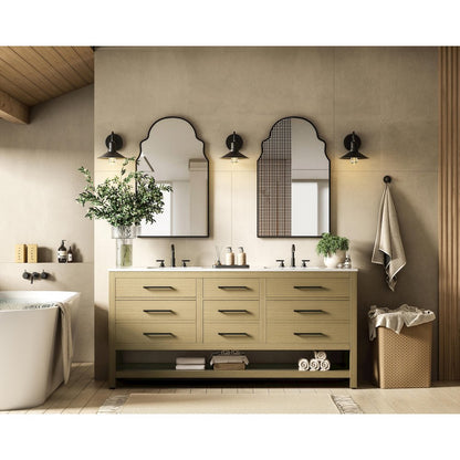 72 inch Double Bathroom Vanity in Honey Brown