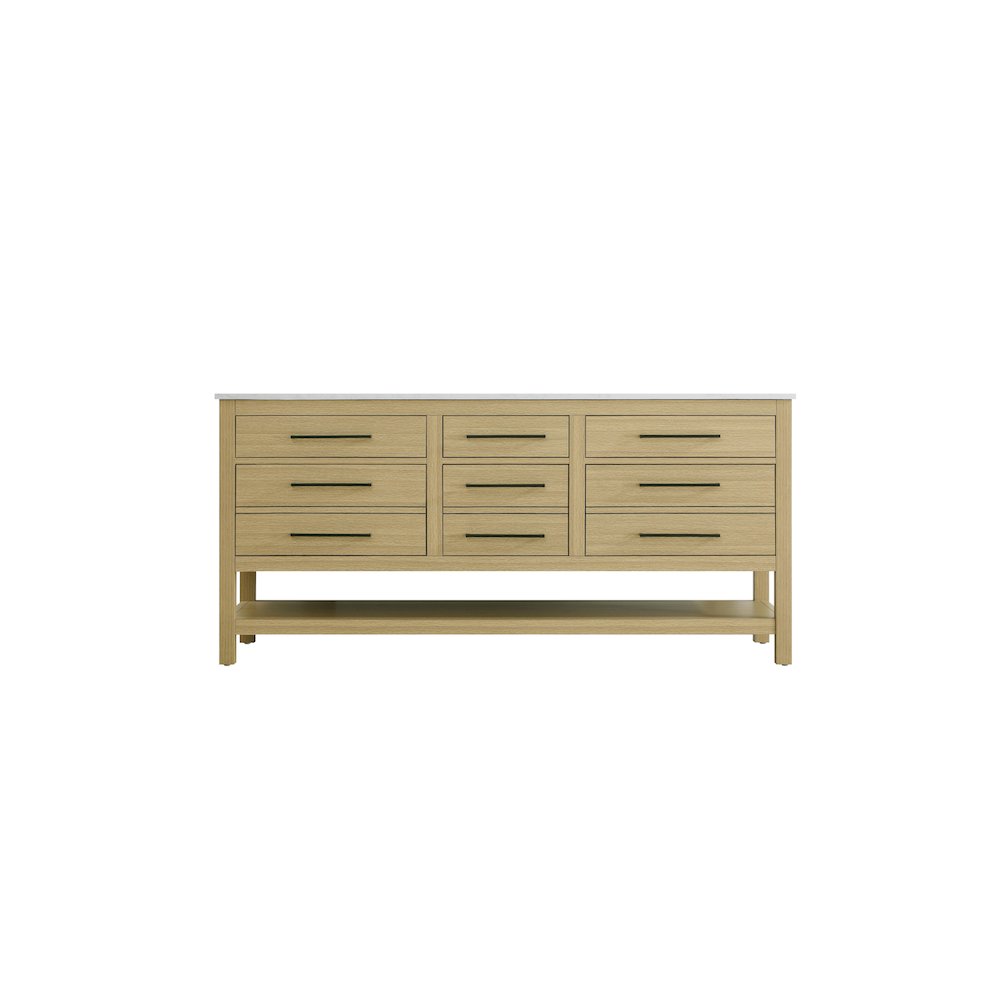 72 inch Double Bathroom Vanity in Honey Brown