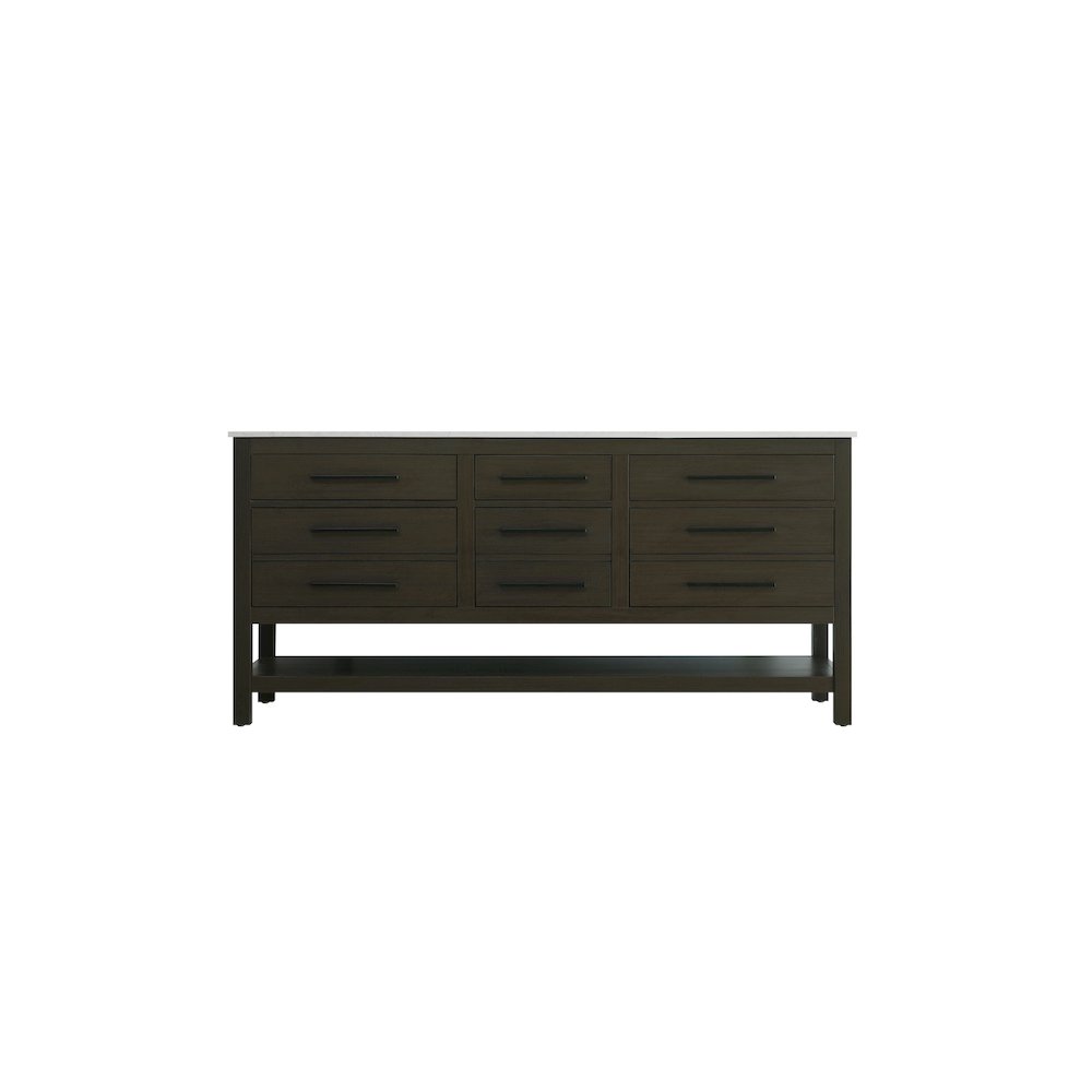 72 inch Double Bathroom Vanity in Mocha Brown