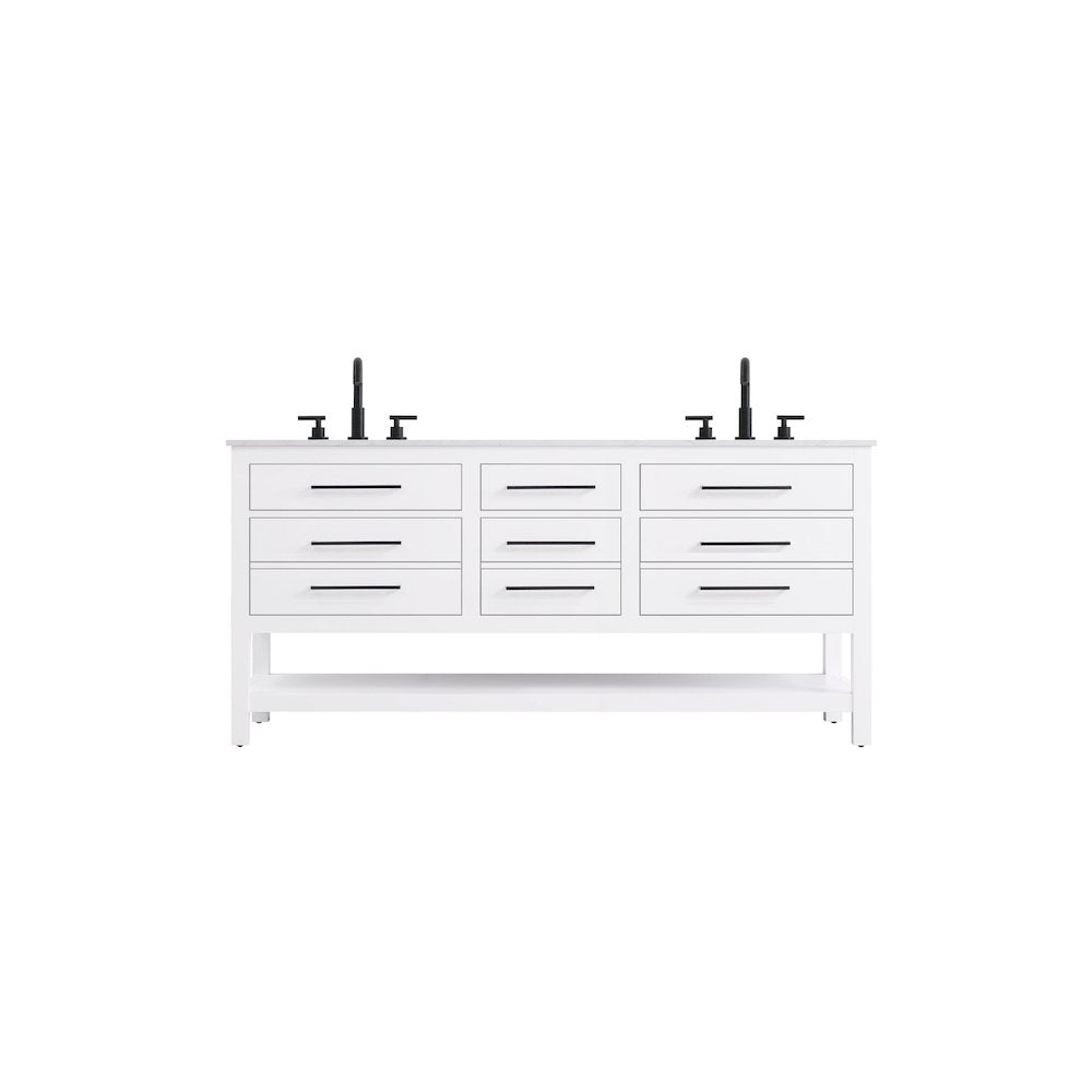 72 inch Double Bathroom Vanity in White
