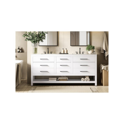 72 inch Double Bathroom Vanity in White