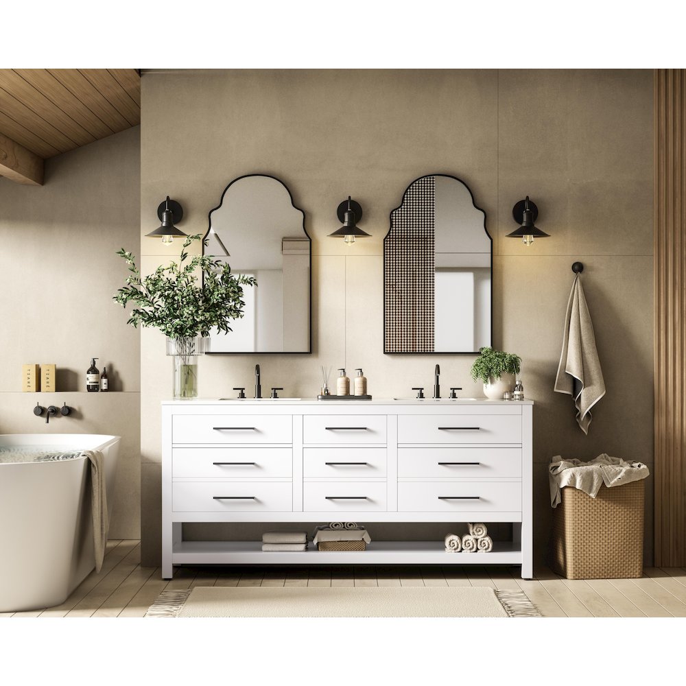 72 inch Double Bathroom Vanity in White