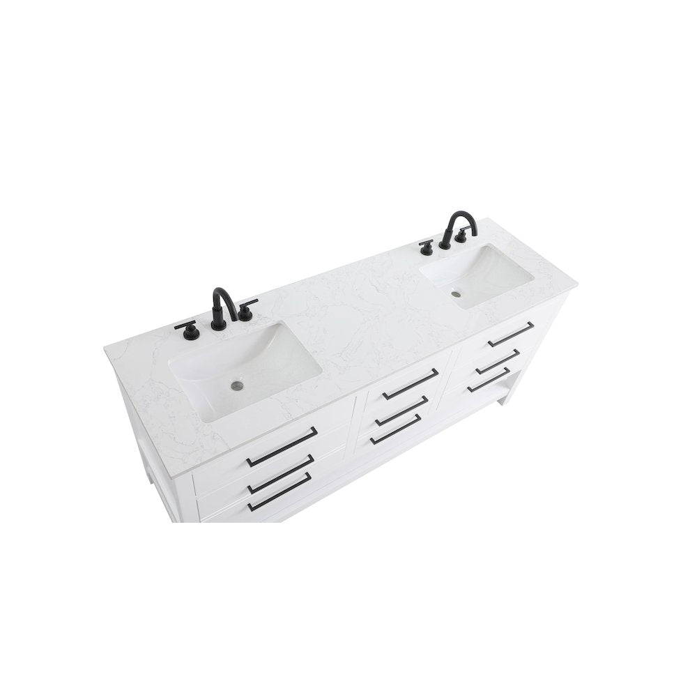 72 inch Double Bathroom Vanity in White