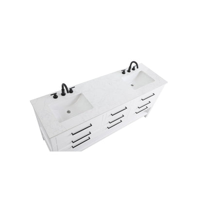 72 inch Double Bathroom Vanity in White