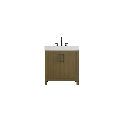 30 inch Single Bathroom Vanity In Chestnut Brown