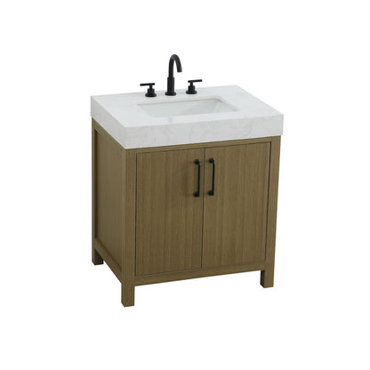 30 inch Single Bathroom Vanity In Chestnut Brown