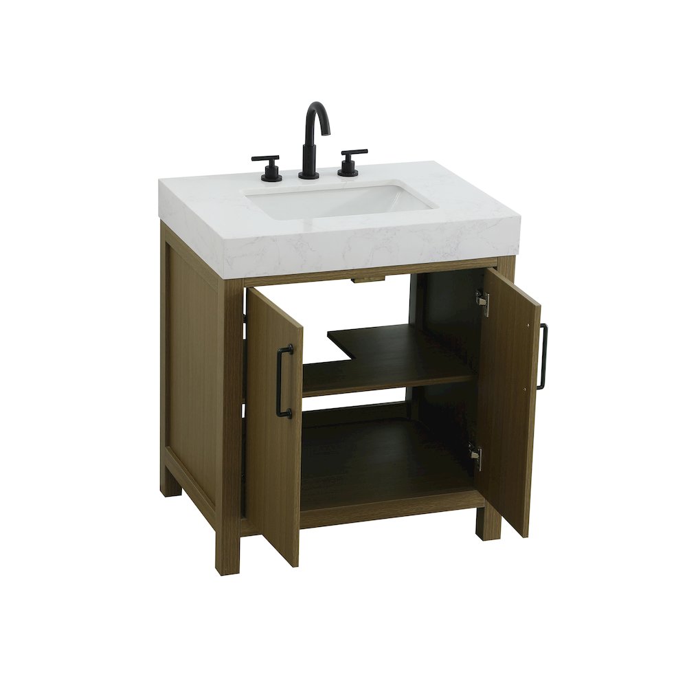 30 inch Single Bathroom Vanity In Chestnut Brown