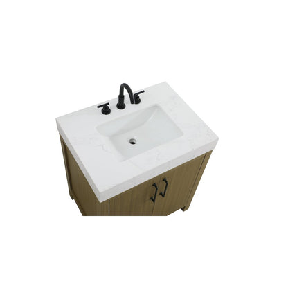 30 inch Single Bathroom Vanity In Chestnut Brown
