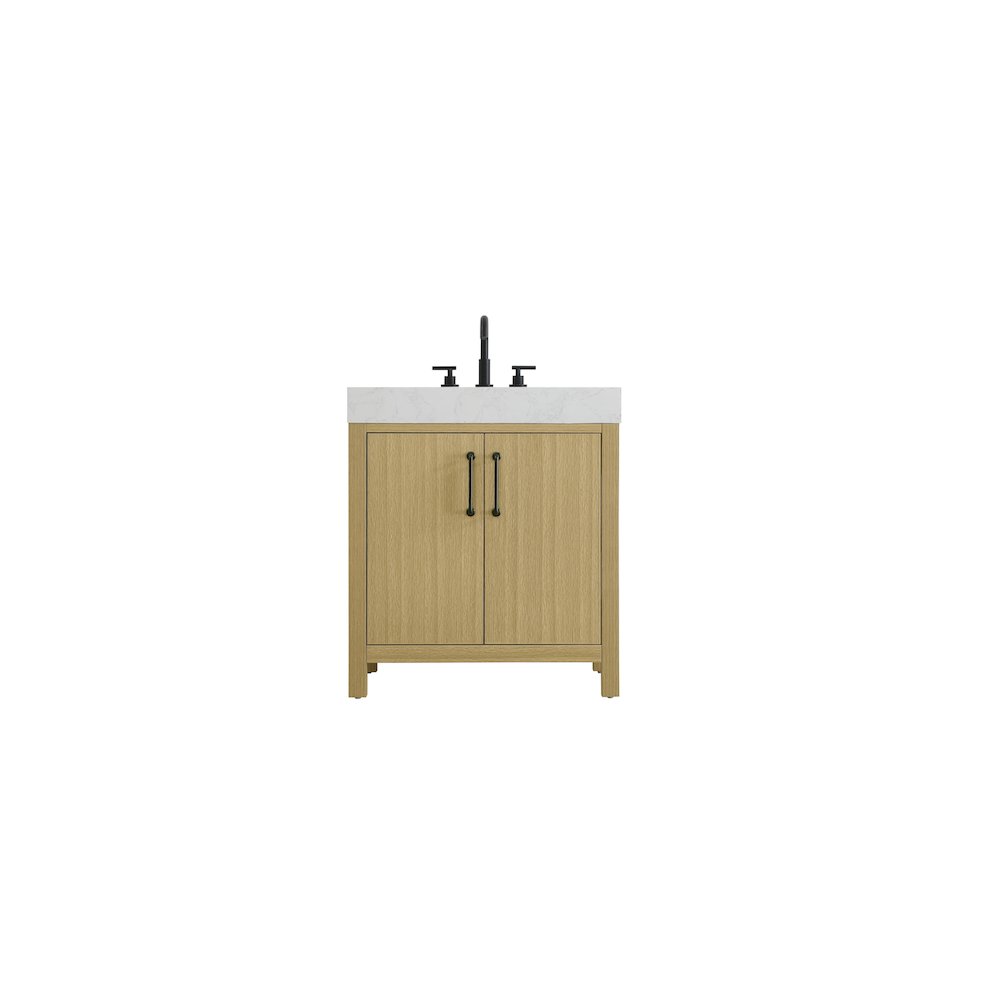 30 inch Single Bathroom Vanity In Honey Brown