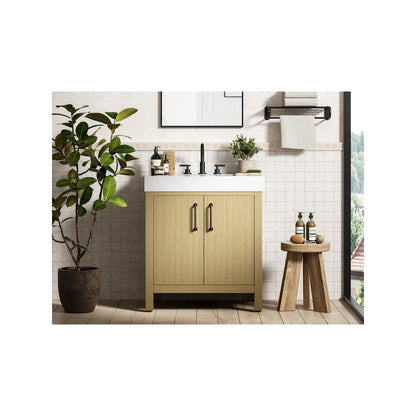 30 inch Single Bathroom Vanity In Honey Brown