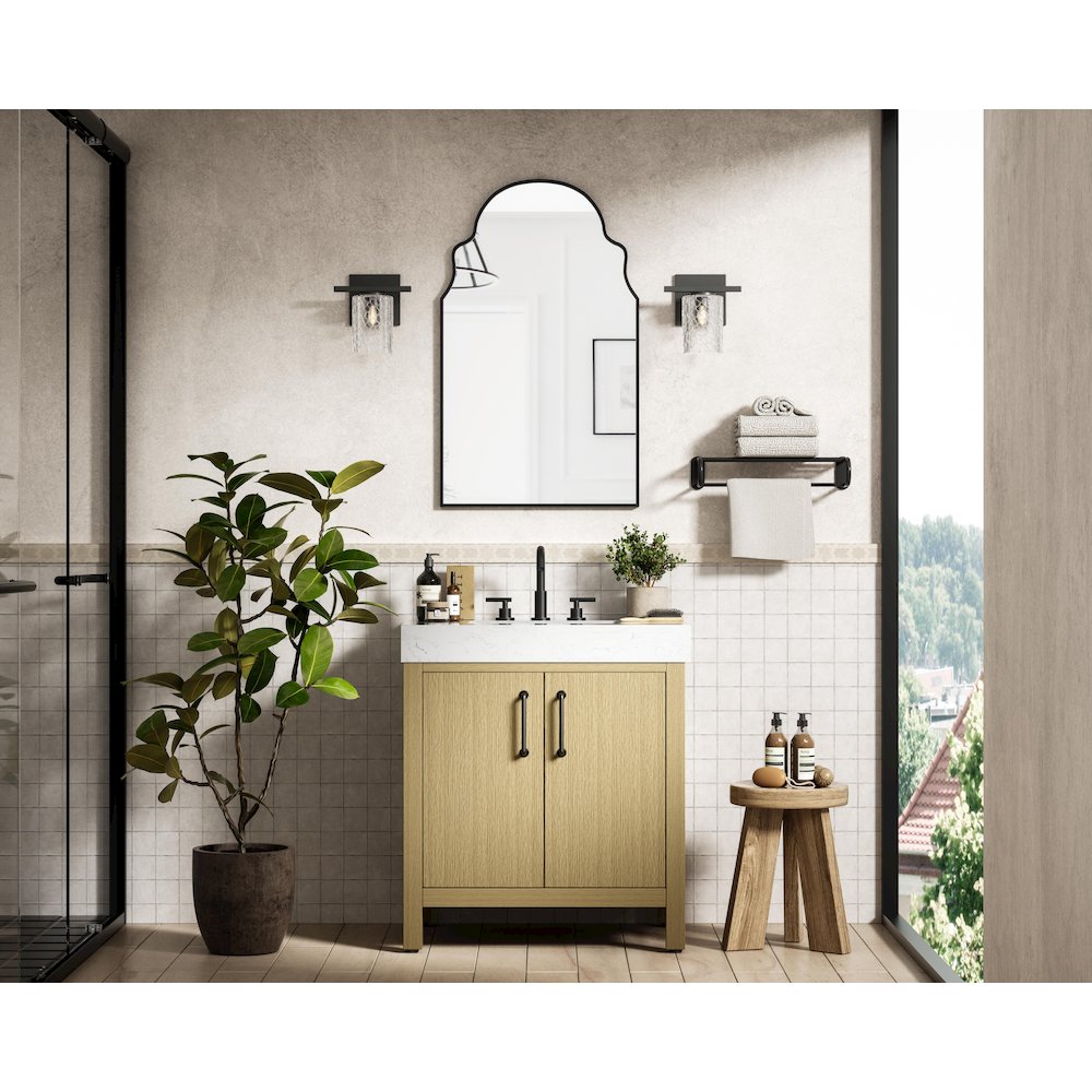 30 inch Single Bathroom Vanity In Honey Brown