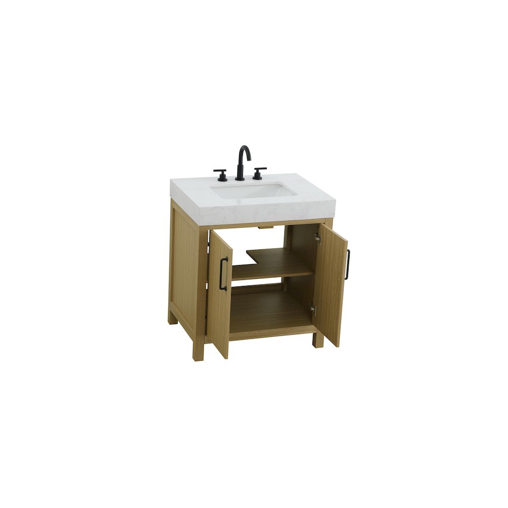 30 inch Single Bathroom Vanity In Honey Brown