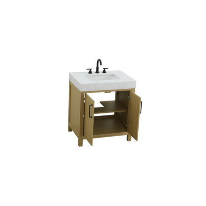 30 inch Single Bathroom Vanity In Honey Brown