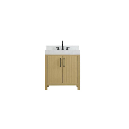 30 inch Single Bathroom Vanity In Honey Brown with backsplash