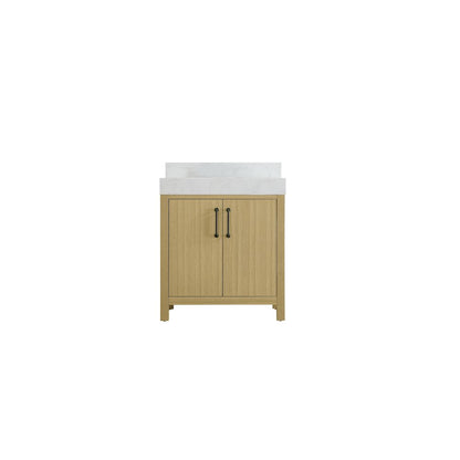 30 inch Single Bathroom Vanity In Honey Brown with backsplash