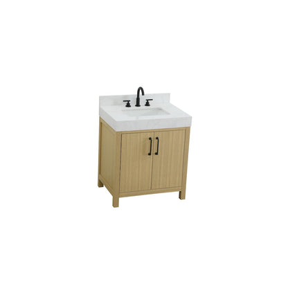 30 inch Single Bathroom Vanity In Honey Brown with backsplash