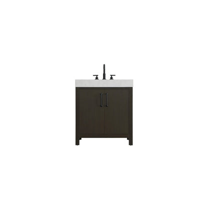 30 inch Single Bathroom Vanity In Mocha Brown