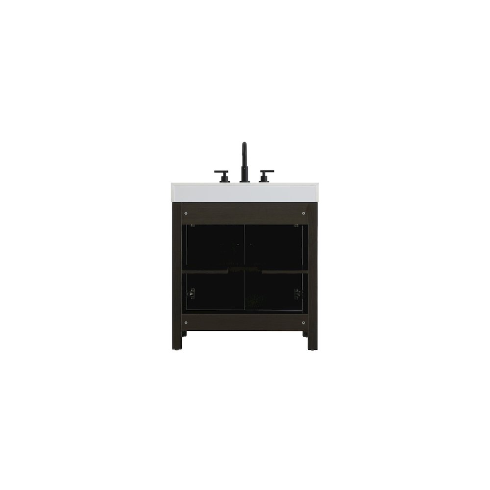 30 inch Single Bathroom Vanity In Mocha Brown