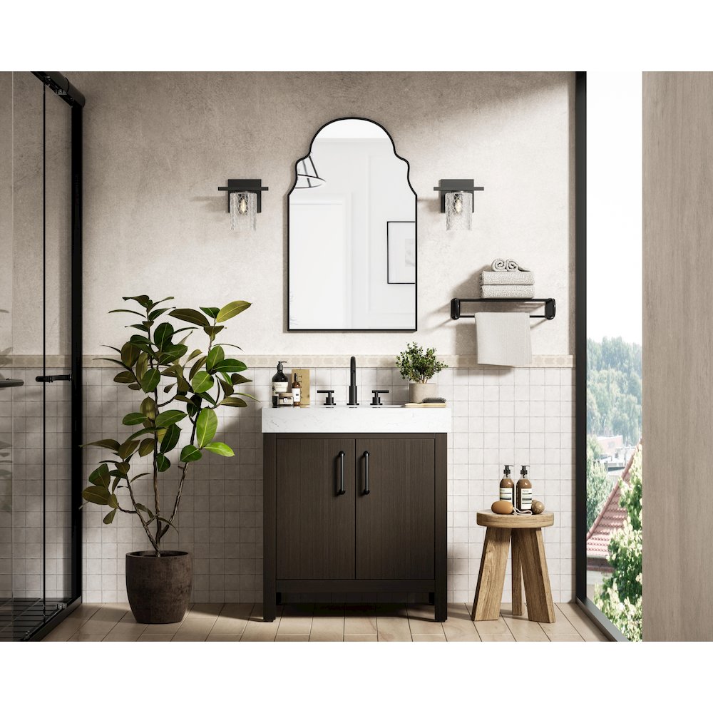 30 inch Single Bathroom Vanity In Mocha Brown